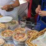 lots of quiches and sausage rolls