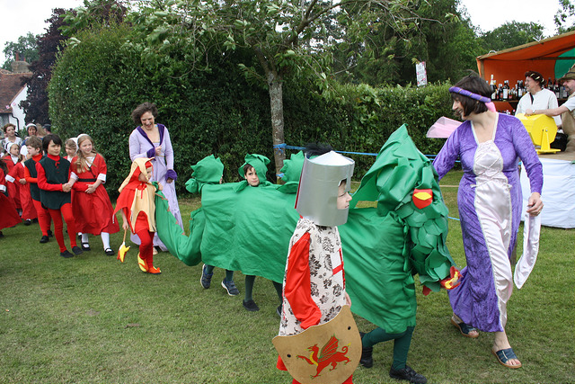 George and the dragon enter the field