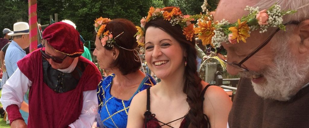 close up of locals with flower headbands