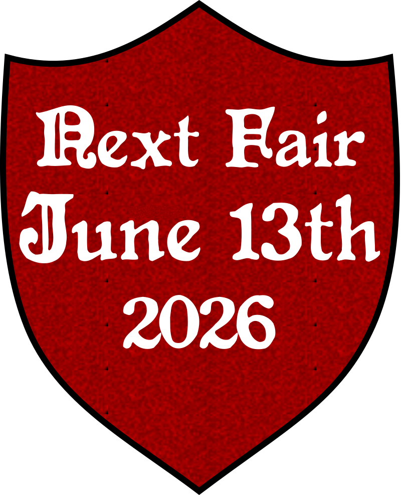 A shield showing the date of the next fair on 13th June 2026