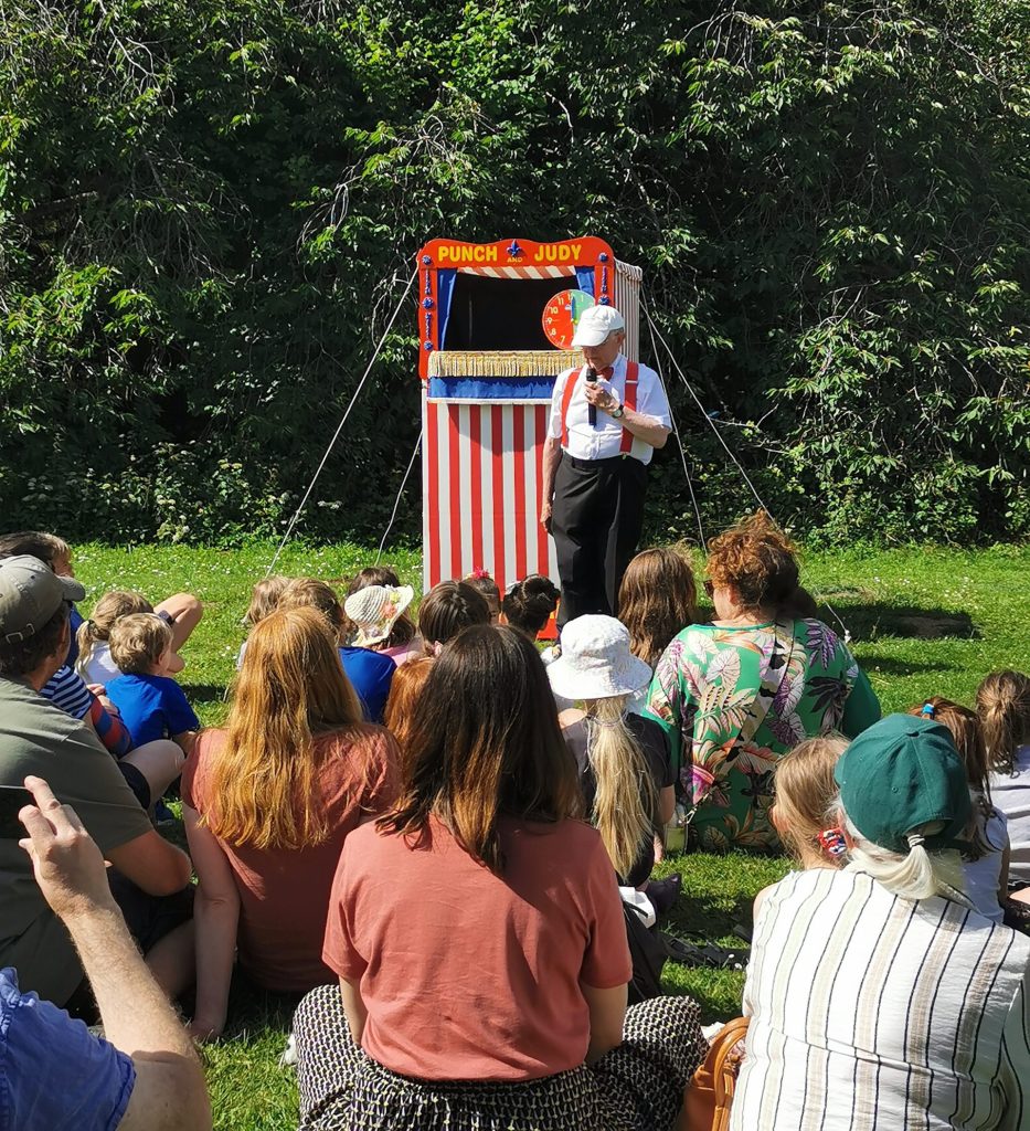 Jonathan Cann introduces the punch and Judy Show