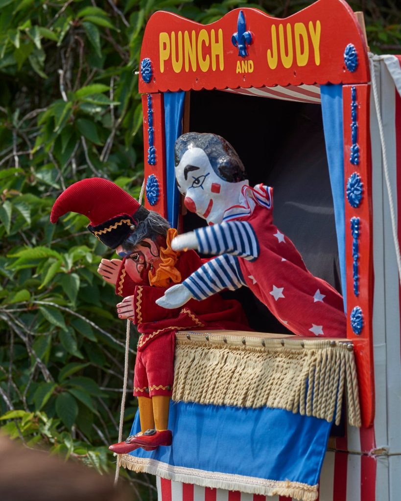 punch and judy puppets on stage