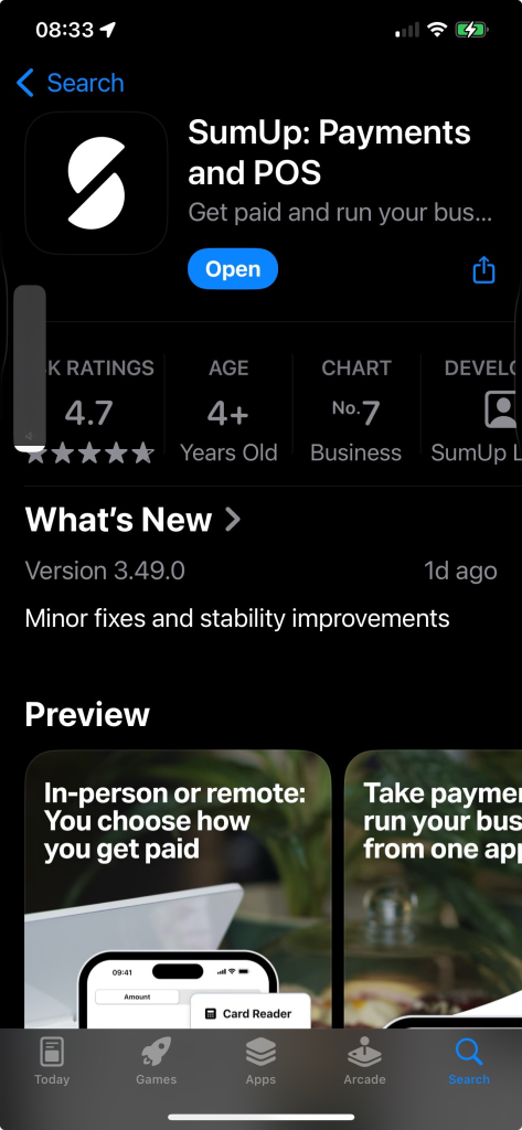 screenshot of app to use at the Abinger fair for stallholders 2025
