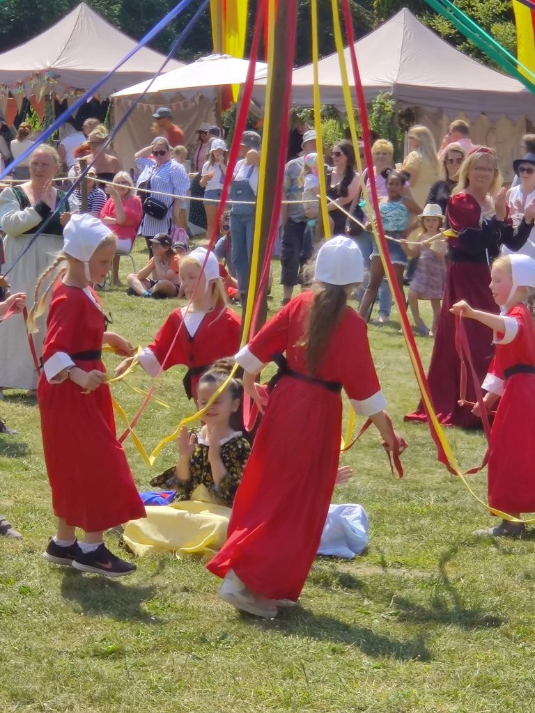 Maypole dancers from Surrey hills school 2025