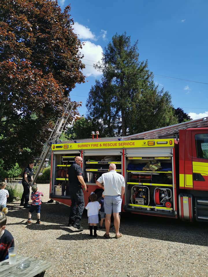 An added attraction at the fair when the fire engine came to rescue the sheaf stuck in a tree
